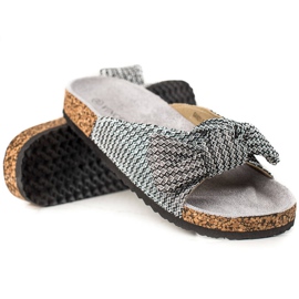 Skimrande silver VINCEZA tofflor grå