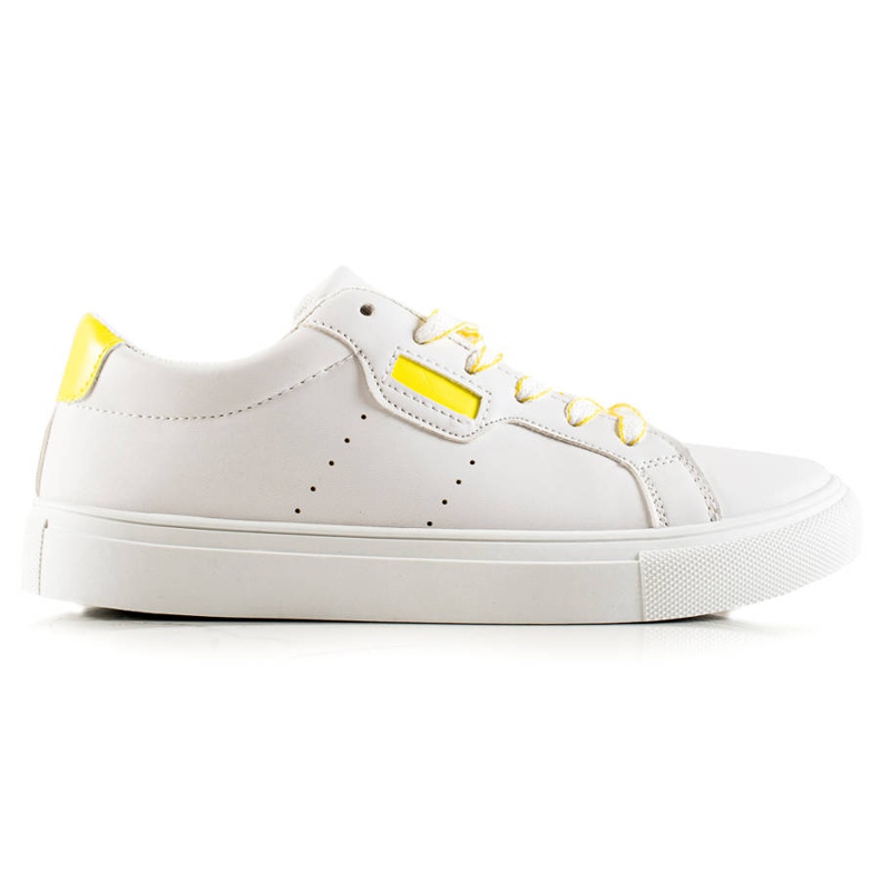 TRENDI Vita sportskor med ekologiskt läder