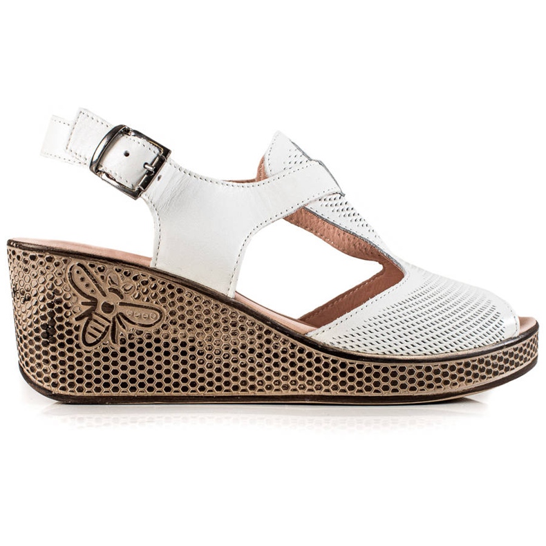 TRENDI Kilsandaler i läder vit