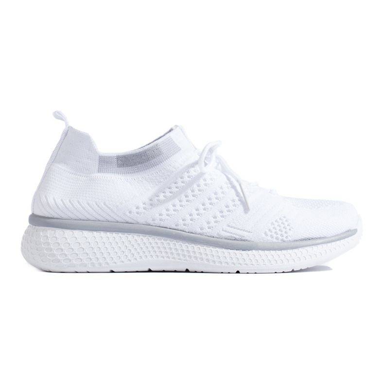 Snörade sportskor vit