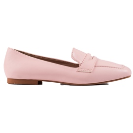 Klassiska loafers med ekoläder rosa