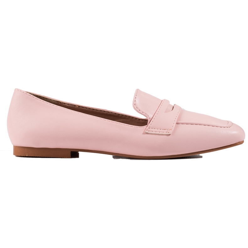 Klassiska loafers med ekoläder rosa