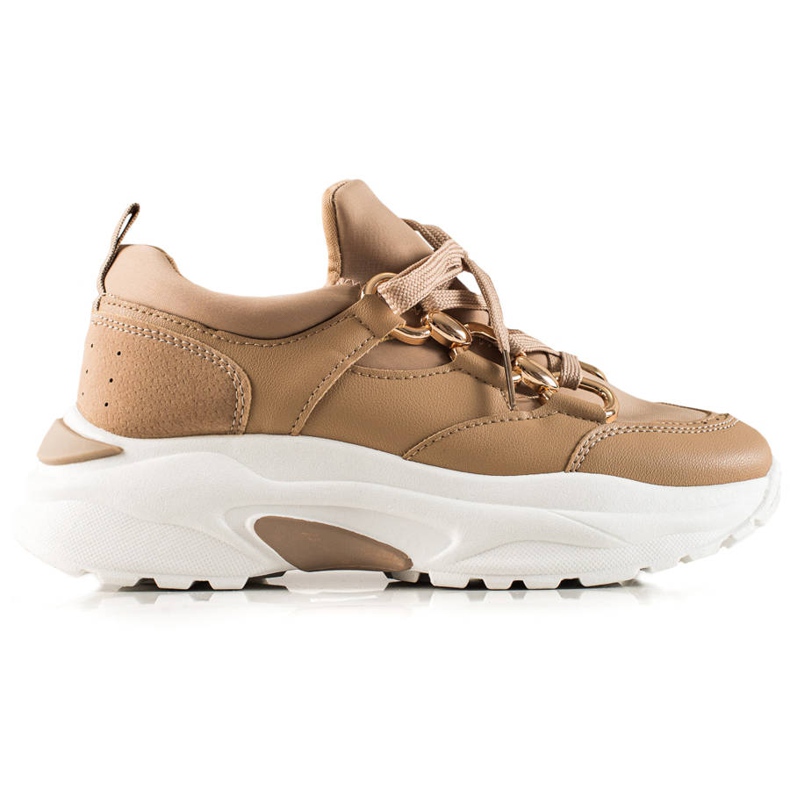Trendiga sneakers beige brun