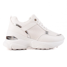 Diamantique Snygga sneakers på plattformen vit