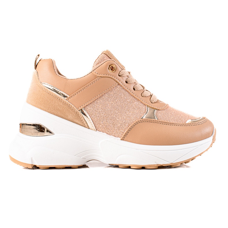 Diamantique Snygga sneakers på plattformen beige
