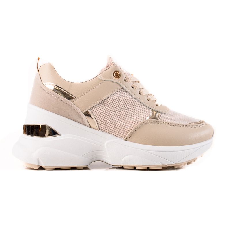 Diamantique Snygga sneakers på plattformen beige