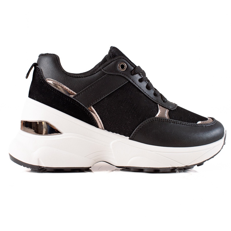 Diamantique Snygga sneakers på plattformen svart