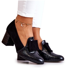 PA2 Svart Diana Mocka Snakeskin Pumps