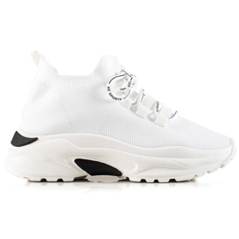 Camo Bekväma sportskor på plattformen vit