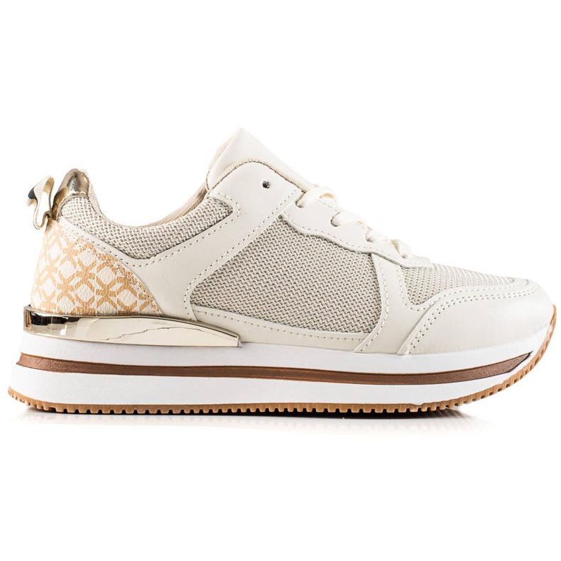 Diamantique Beige sneakers med mesh
