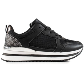 Diamantique Svarta sneakers med mesh