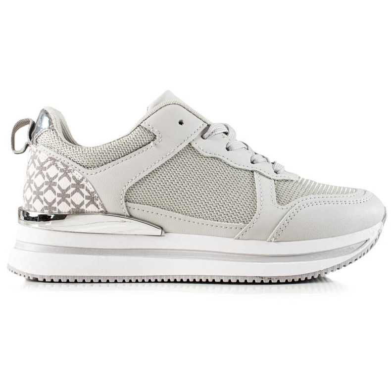Diamantique Silver Sneakers Med Mesh grå