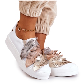 Slip-On Sneakers i läder för kvinnor Maciejka 05488-11 Vit