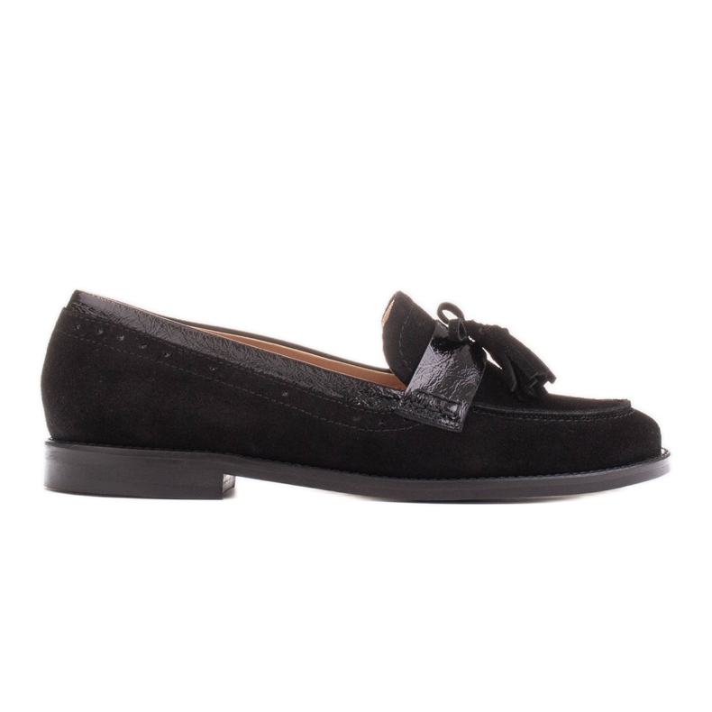Marco Shoes Loafers med dekorativa fransar svart