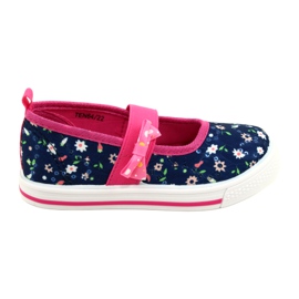 American Club Girl 'Ballerinas Sneakers med en båge Ten64/22 i blommor blå blå