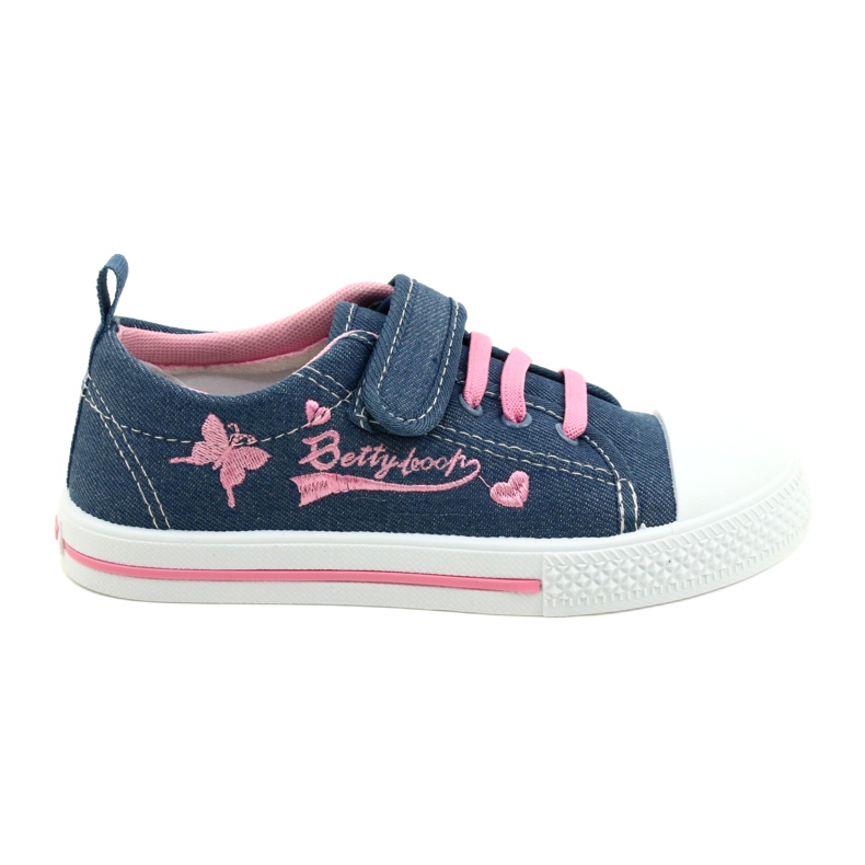 Sneakers Beety American Club läderinlägg blå rosa