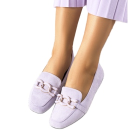 Lila loafers med fyrkantig tå från Hattie purpur