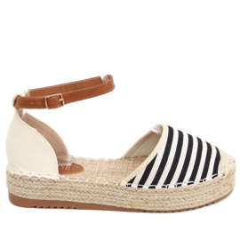 Gema svartrandiga espadrillor beige