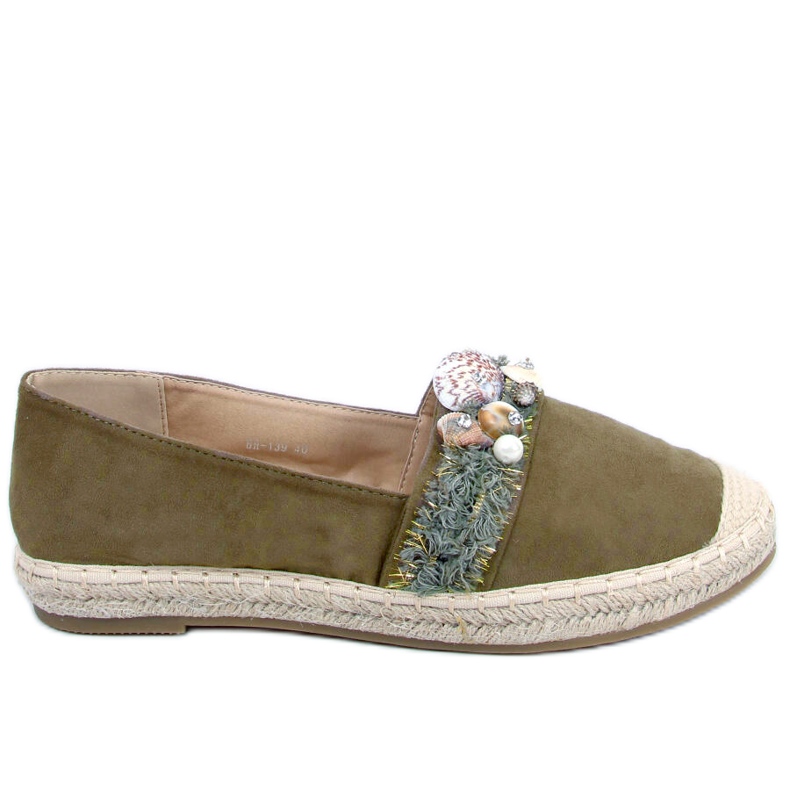 Lola Green Espadrilles med skal grön