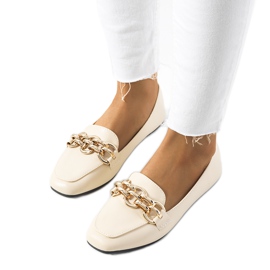 Beige loafers med Tillison-kedja