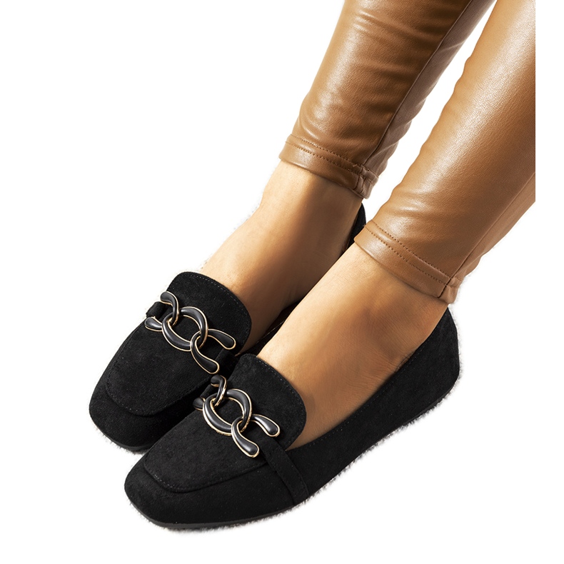 Svarta loafers med fyrkantig tå från Hattie