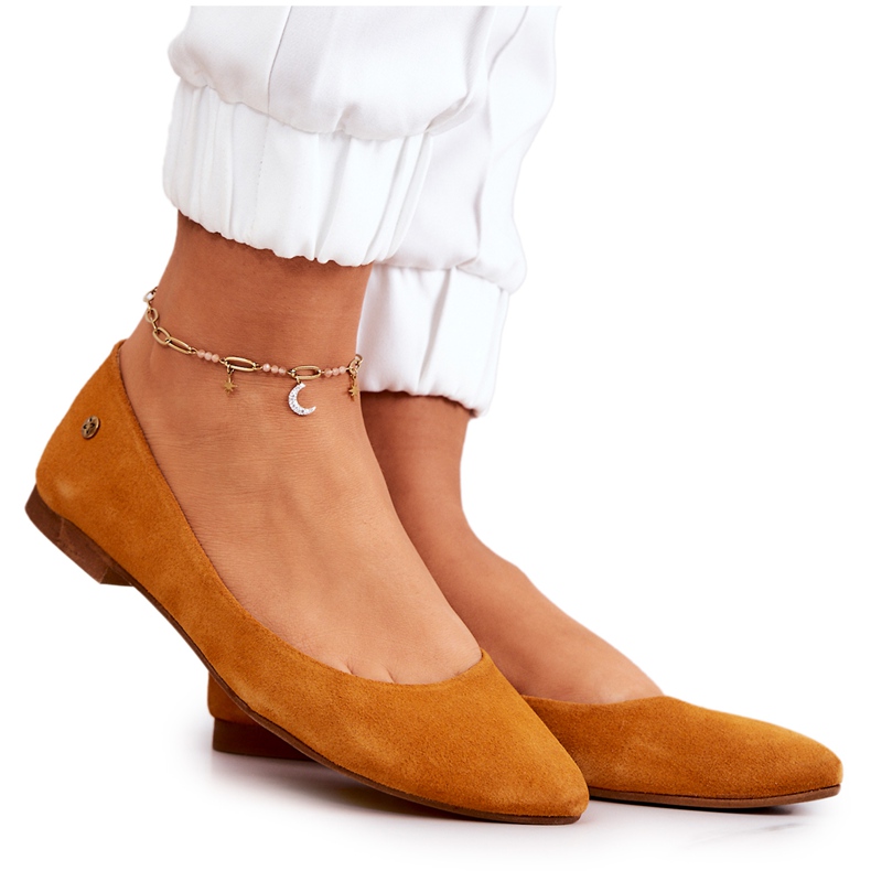 Mocka Ballerinas för kvinnor Maciejka 04100-44 Mörkgul mångfärgad