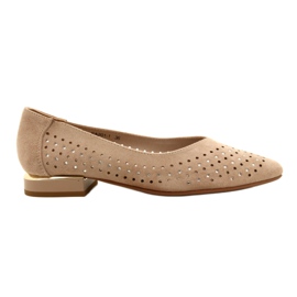 M.Daszyński Genombrutna Ballerinas med paljetter Daszyński SA201-1 Beige