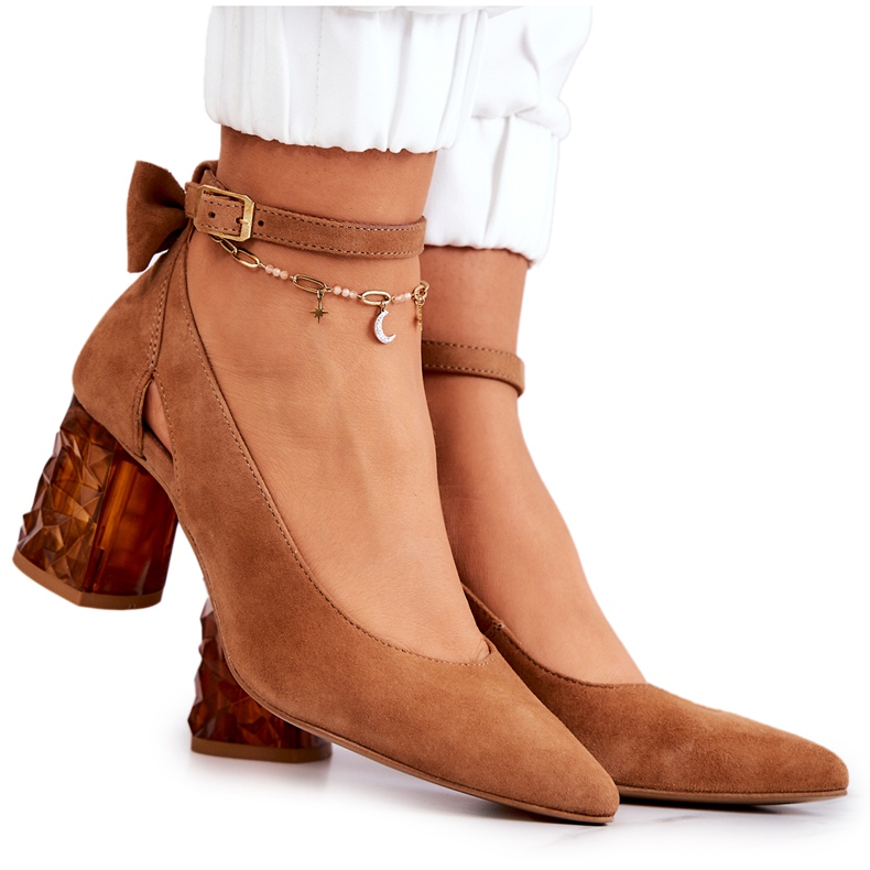 Mocka Pumps With A Row Maciejka 05059-29 Brun