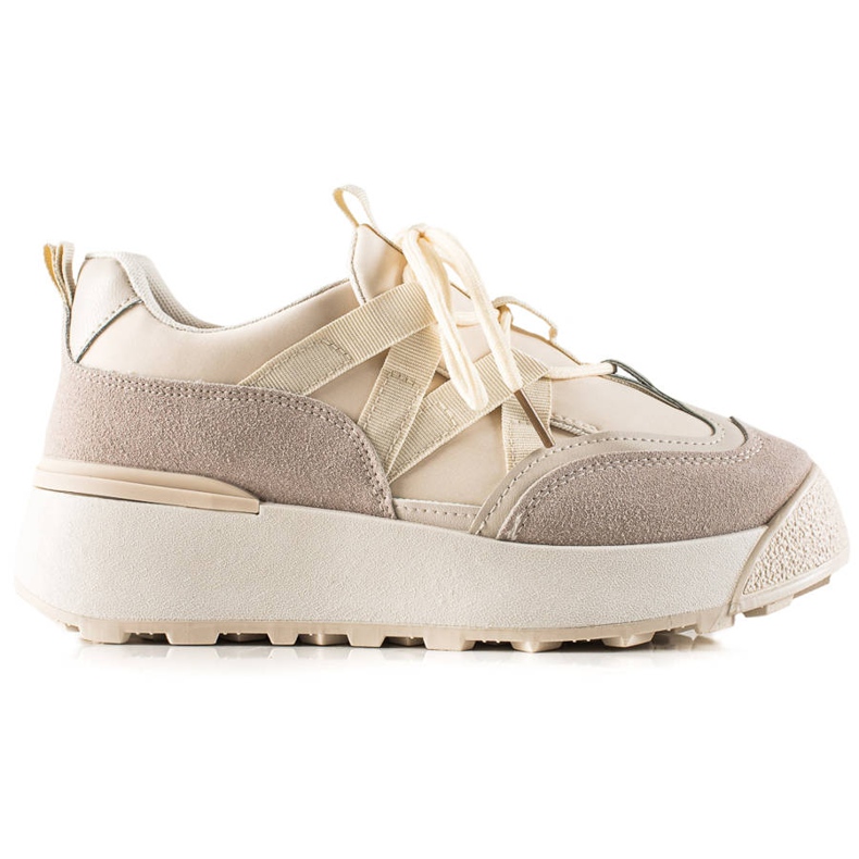 Seastar Knytna Sneakers På Plattformen beige
