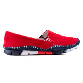 ARTIKER Slipons i läder röd