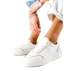 TRENDI Sneakers Med Färgglada Inlägg vit