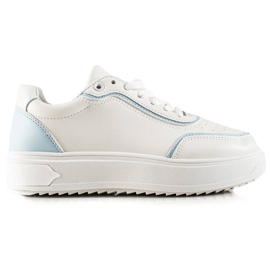 TRENDI Sneakers Med Blå Inlägg vit