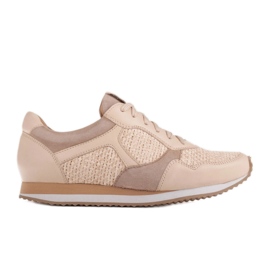 Marco Shoes Sneakers med inslag av raffia och grain läder 2229P-1273-1280-047-1 beige