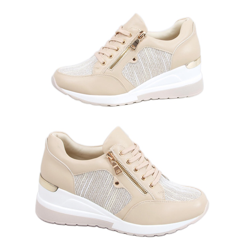 Beige Wedge Sneakers Nasto Nude
