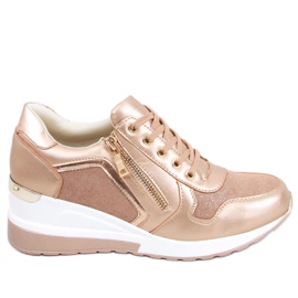 Champagne wedge sneakers Bene Champagne rosa gyllene
