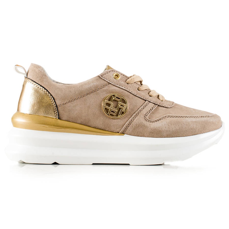 Filippo Snygga läder sneakers beige brun