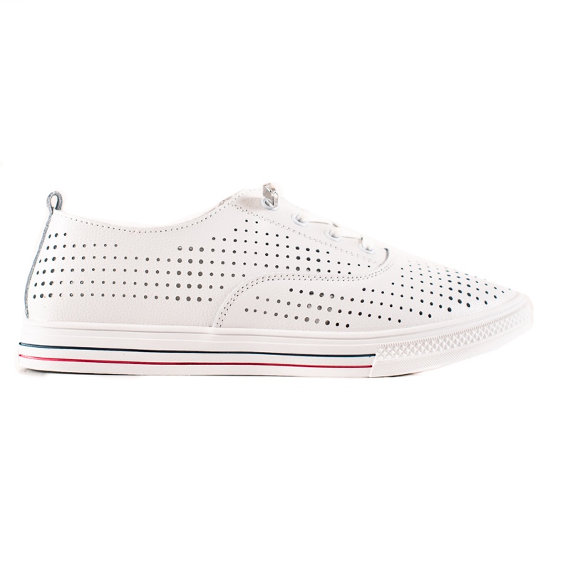 VINCEZA sneakers i genombrutet läder vit