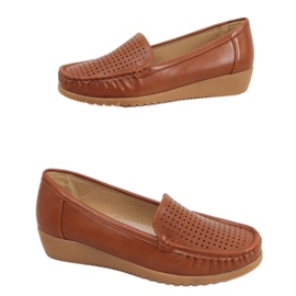 Genombrutna loafers för kvinnor Ilin Camel brun