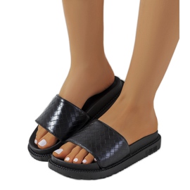 Svarta tofflor på Big Star HH274684-plattformen