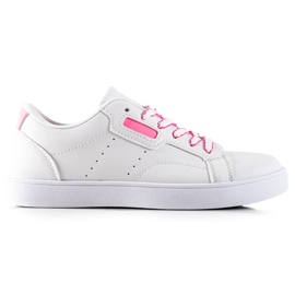 TRENDI Klassiska sneakers med snörning vit rosa