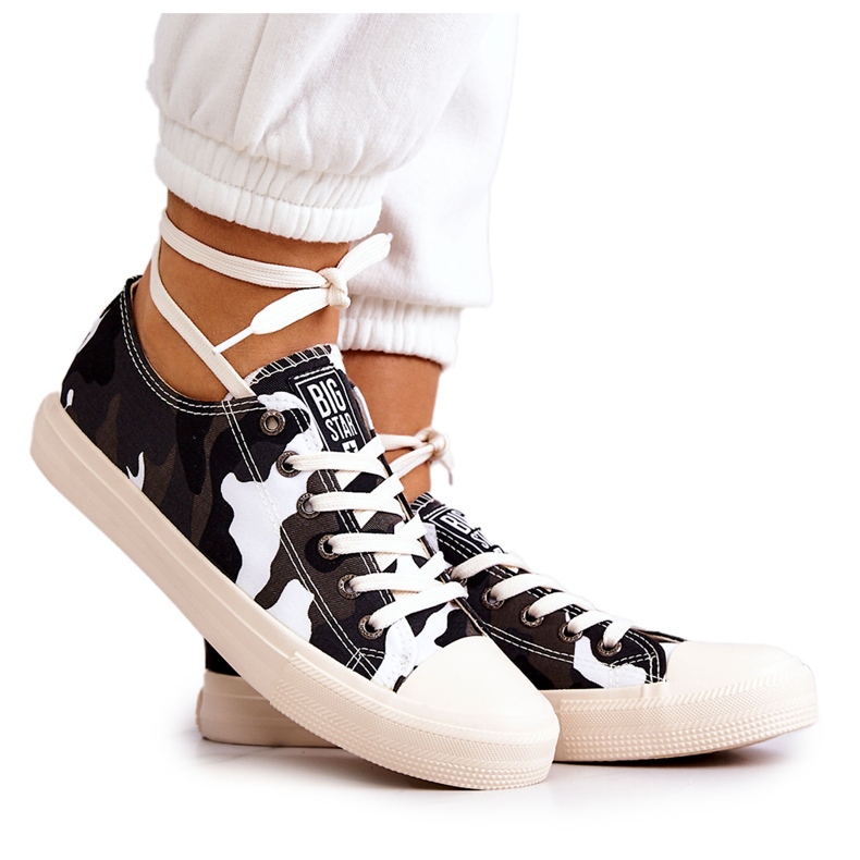 Dammaterial Sneakers Camo Big Star JJ274237 Vit-Grå