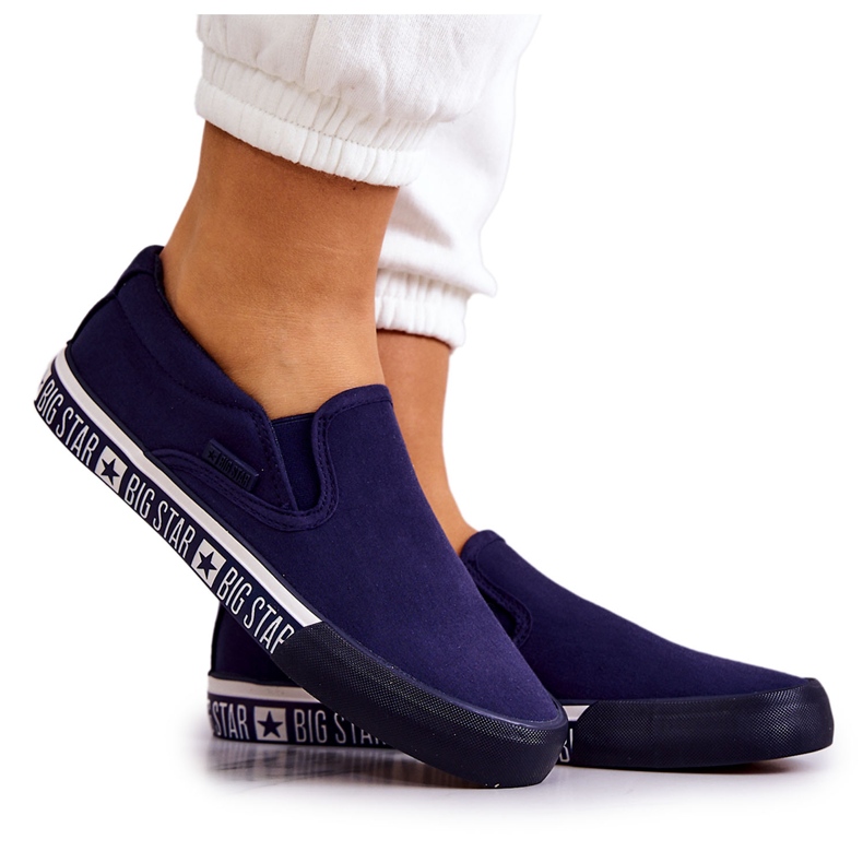 Dam Sneakers Slip-on Big Star HH274011 Marinblå