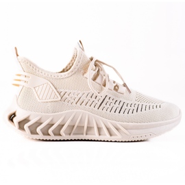 TRENDI Beige textil sneakers
