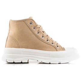 Sweet Shoes Sneakers i hög mocka beige brun