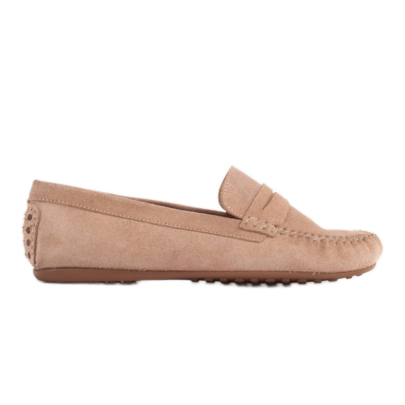 Marco Shoes Bekväma loafers i mjukt läder beige