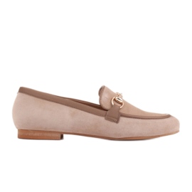 Marco Shoes Loafers med gyllene ornament beige