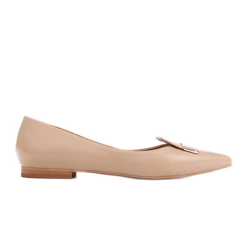 Marco Shoes Ballerinor med dekorativ tunga beige