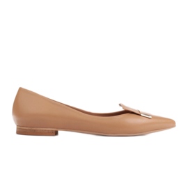 Marco Shoes Ballerinor med dekorativ tunga beige brun