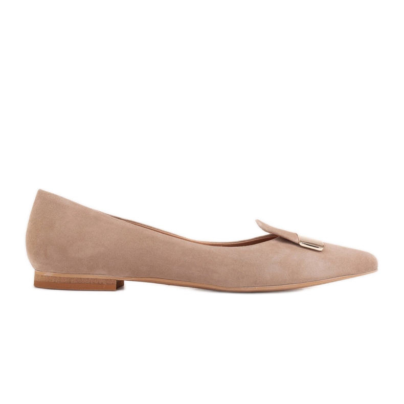 Marco Shoes Ballerinor med dekorativ tunga beige