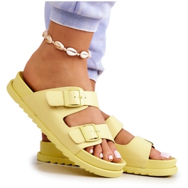 S.Barski Gula Corina gummitofflor med spänne